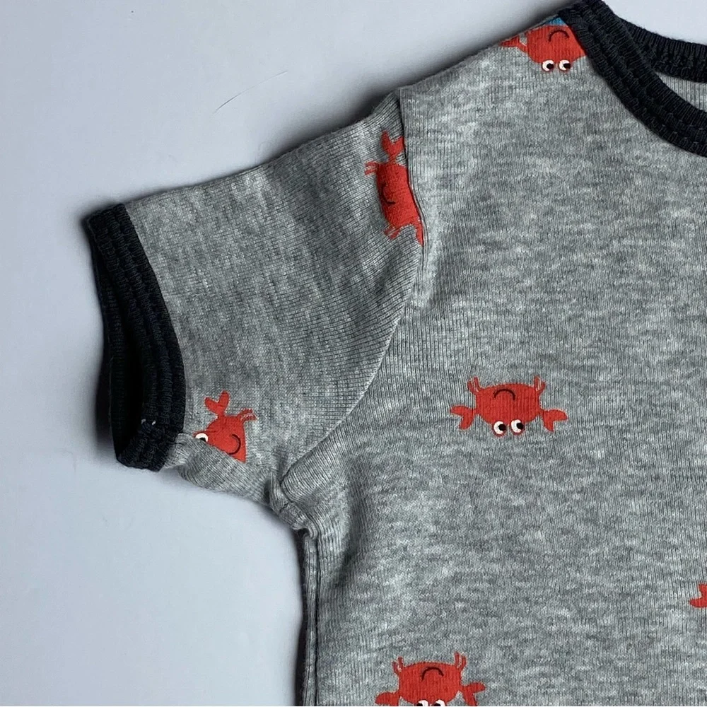 Crab Outfit 3 Months Carter's One Piece New NWT Romper Gray Oceans Crabs